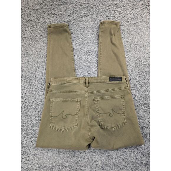 AG Adriano Goldschmied Jeans Women 26 Green Abbey Mid Rise Super Skinny Ankle - Picture 1 of 10